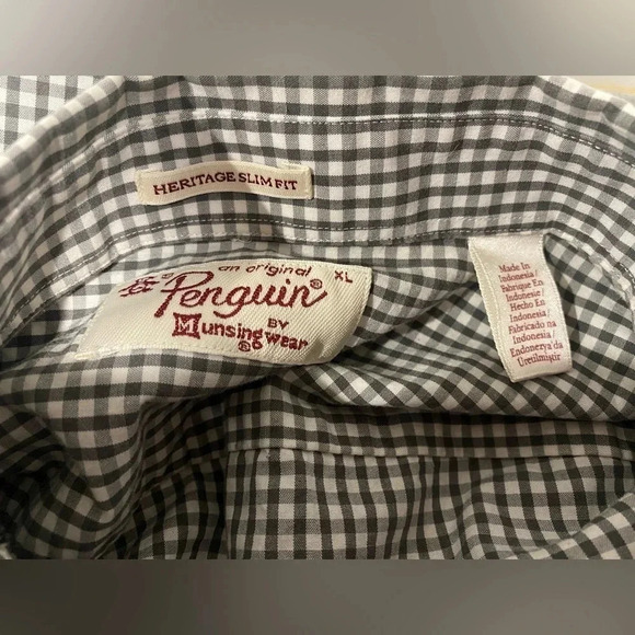 Original Penguin Men’s Casual Button Down Shirt Plaid Heritage Slim Fit Size XL - Picture 6 of 9